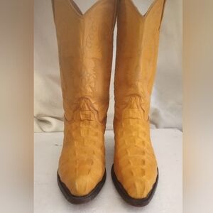 Men's CARRETA Leather Crocodile Print Western Boot Size USA 27-MEX 26.